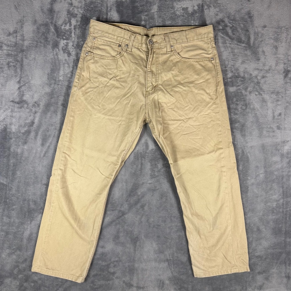 Levis 508 Regular Taper Pants Mens W34 L30 Khaki Tan Cotton Chino